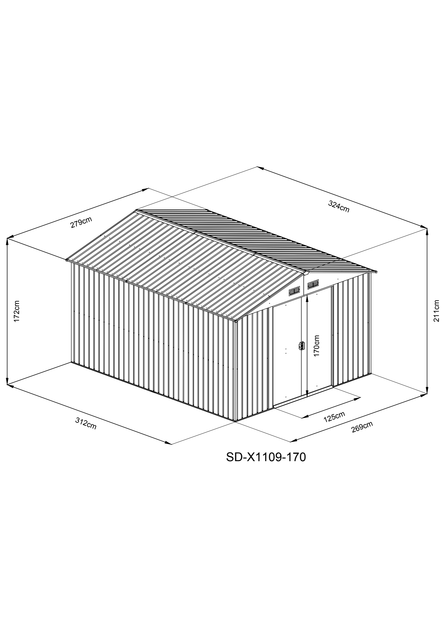 Metalcraft Casetta da Giardino, 9.1m², antracite