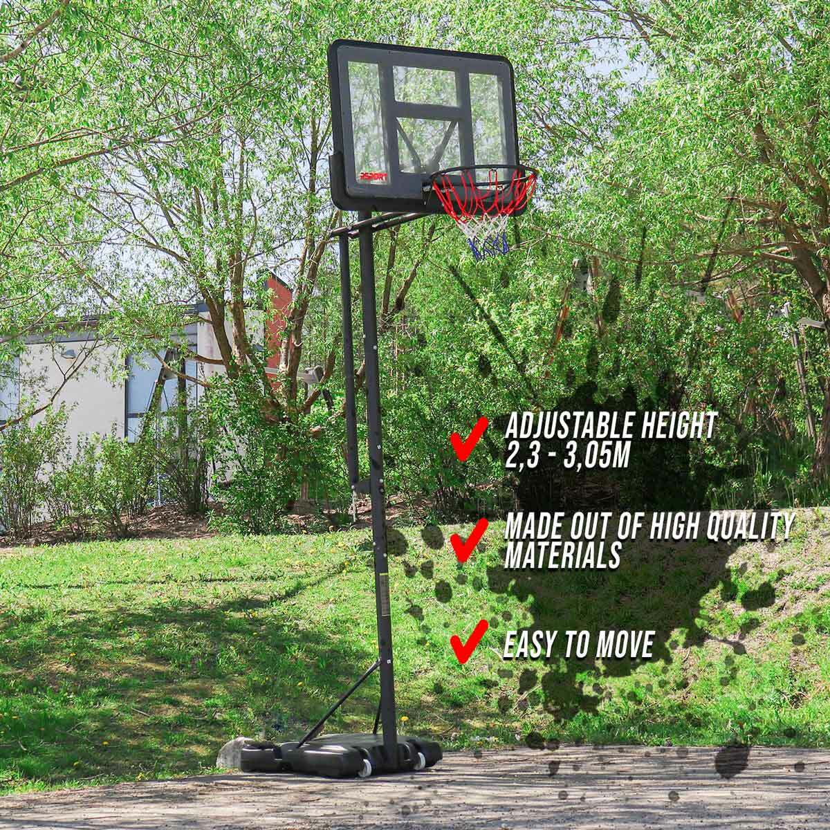 PROSPORT Canestro Basket Esterno 305cm Professionale Autoportante  Regolabile in Altezza - Bambini e Adulti : : Giochi e giocattoli