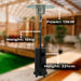 Fornorth Patio Heater Stand Patio 13kW gas powered, black