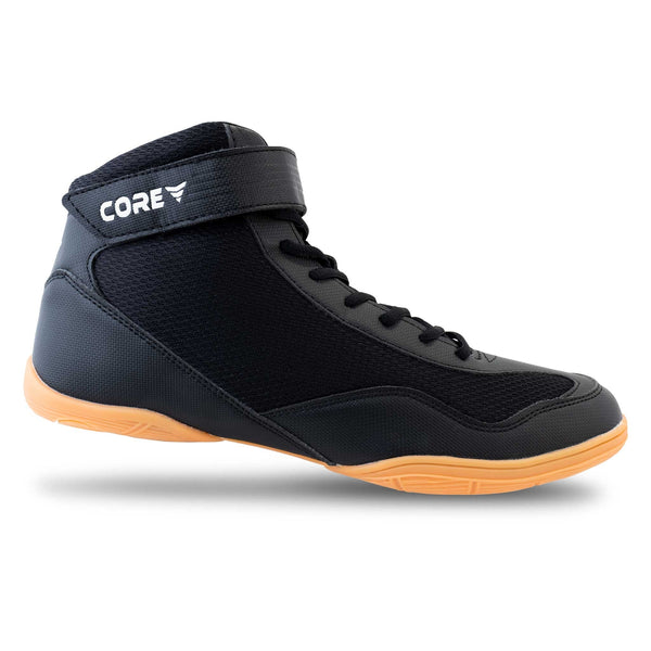  Core Wrestling Shoes Mat Ace - Lightweight Martial Arts Boxing  Shoes - Weightlifting Shoes for Deadlift - for Men and Women Black
