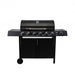 DOSE Gas grill BARBEQUE, 6+1 burners, black 141x110x48cm