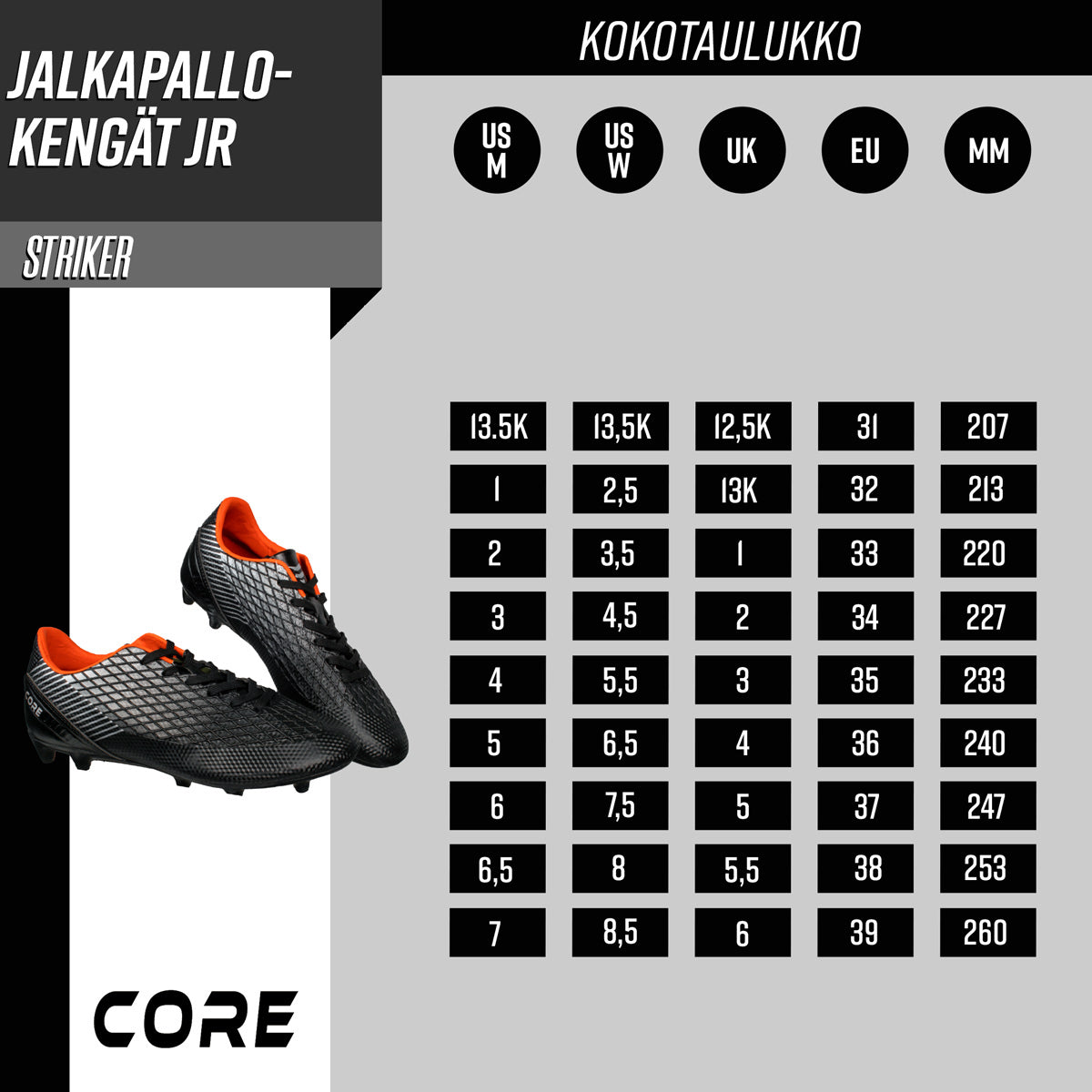 
              Core Jalkapallokengät JR Striker