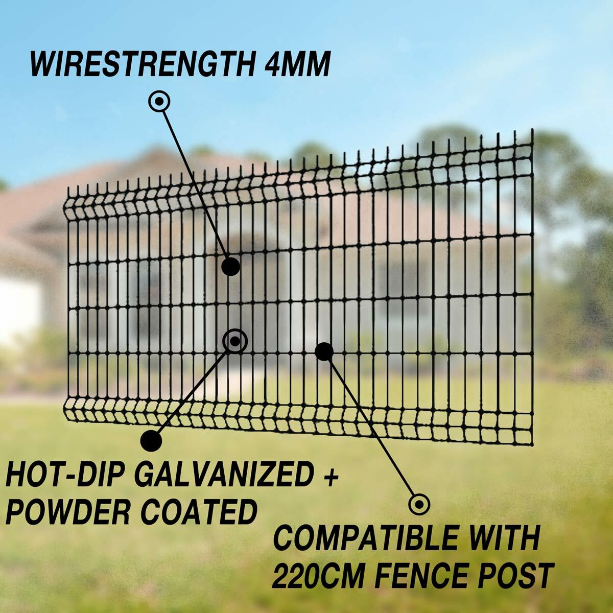 
              Fornorth Fence panel 1730x2500mm, wirestrength 4mm, black