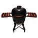 Kobe Barbecue Kamado Charbon Professional XXL Black Edition, housse de protection, plaque de répartition de la chaleur, pelle à charbon incluse