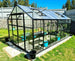 Metalcraft Serre de jardin, 11,1m², verre de sécurité 4mm, noir
