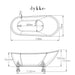 Lykke Badewanne mit Füßen Nordic Deluxe 1700x750x730mm, Weiß