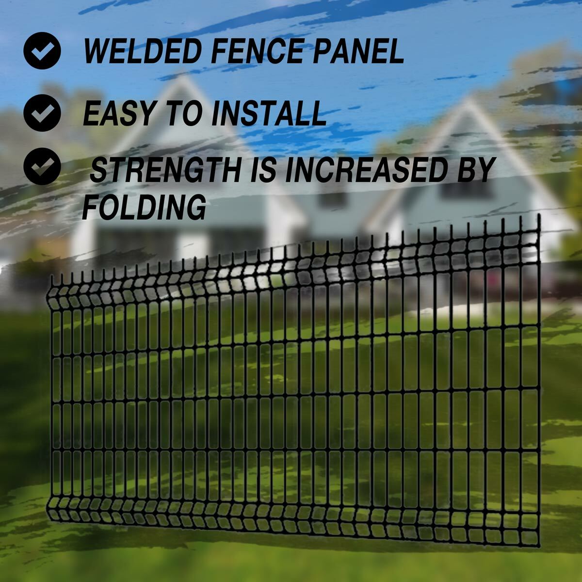 
              Fornorth Fence panel 1730x2500mm, wirestrength 4mm, black