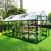 Metalcraft Serre de jardin, 12,7m², verre de sécurité 4mm, vert