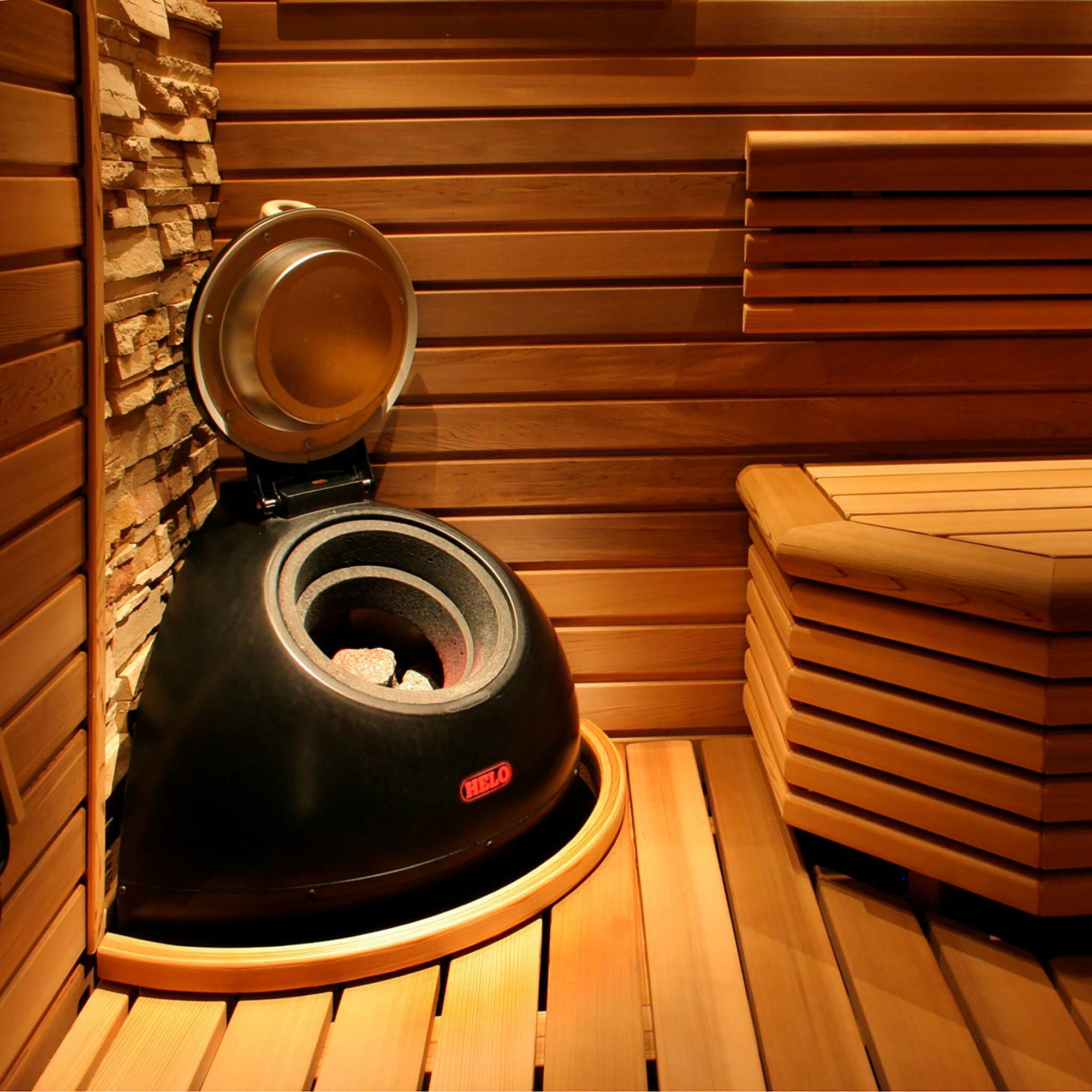 Helo Poêle de sauna électrique Saunatonttu 6, 6,4kW, 7-14m³, commande séparée