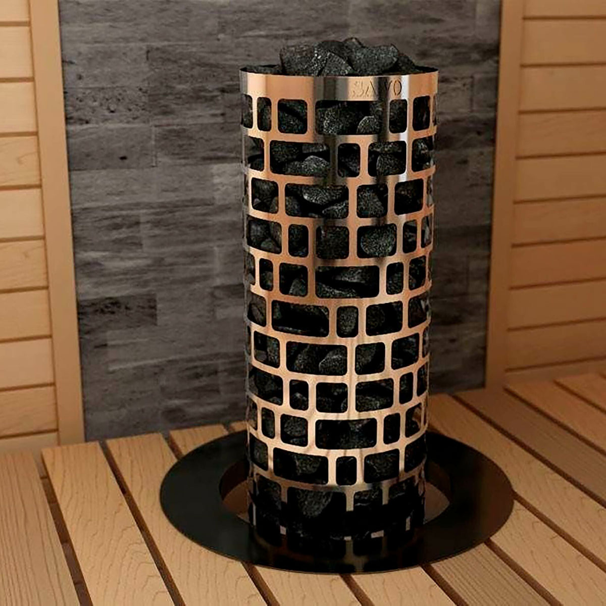 
              SAWO Poêle de Sauna Électrique Aries Round Ni2, 6kW, 5-9m³, commande séparée