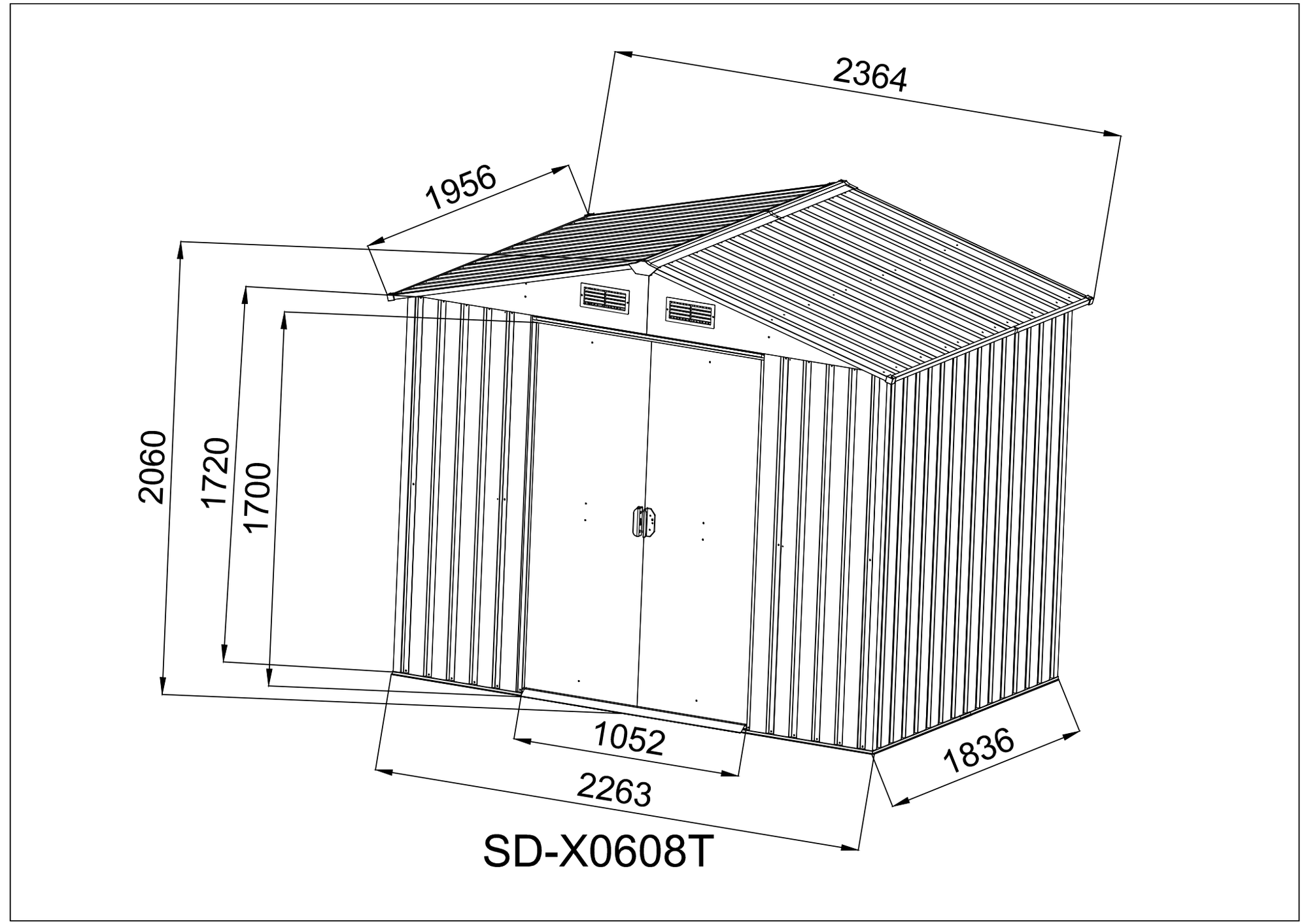 Puutarhavaja/työkaluvaja Metalcraft 4.6 m²