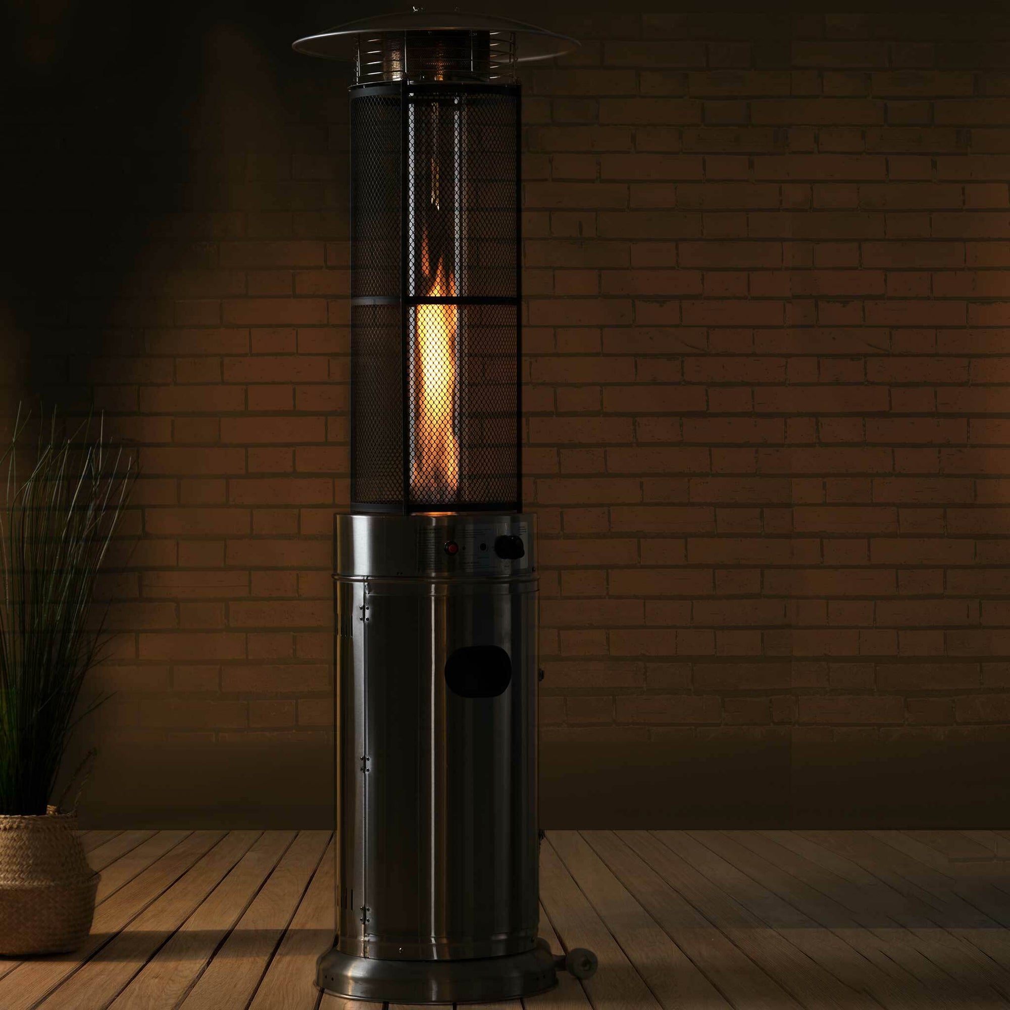 Fornorth Patio Heater Round Tube 11kW gas powered, stainless Steel