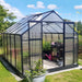 Metalcraft Greenhouse, 8,9m², 6mm honeycomb sheet, black