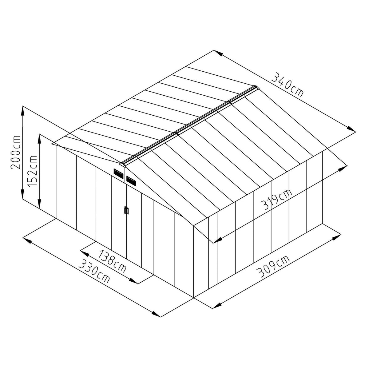 
              Fornorth Caseta de Jardín, 10.85m2, Verde