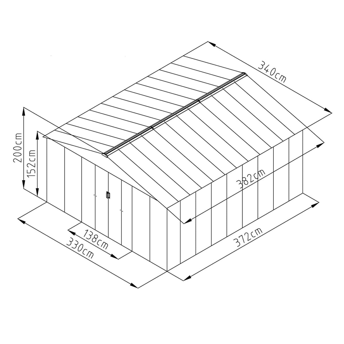 
              Fornorth Garden Shed, 12.99m2, green